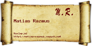 Matias Razmus névjegykártya